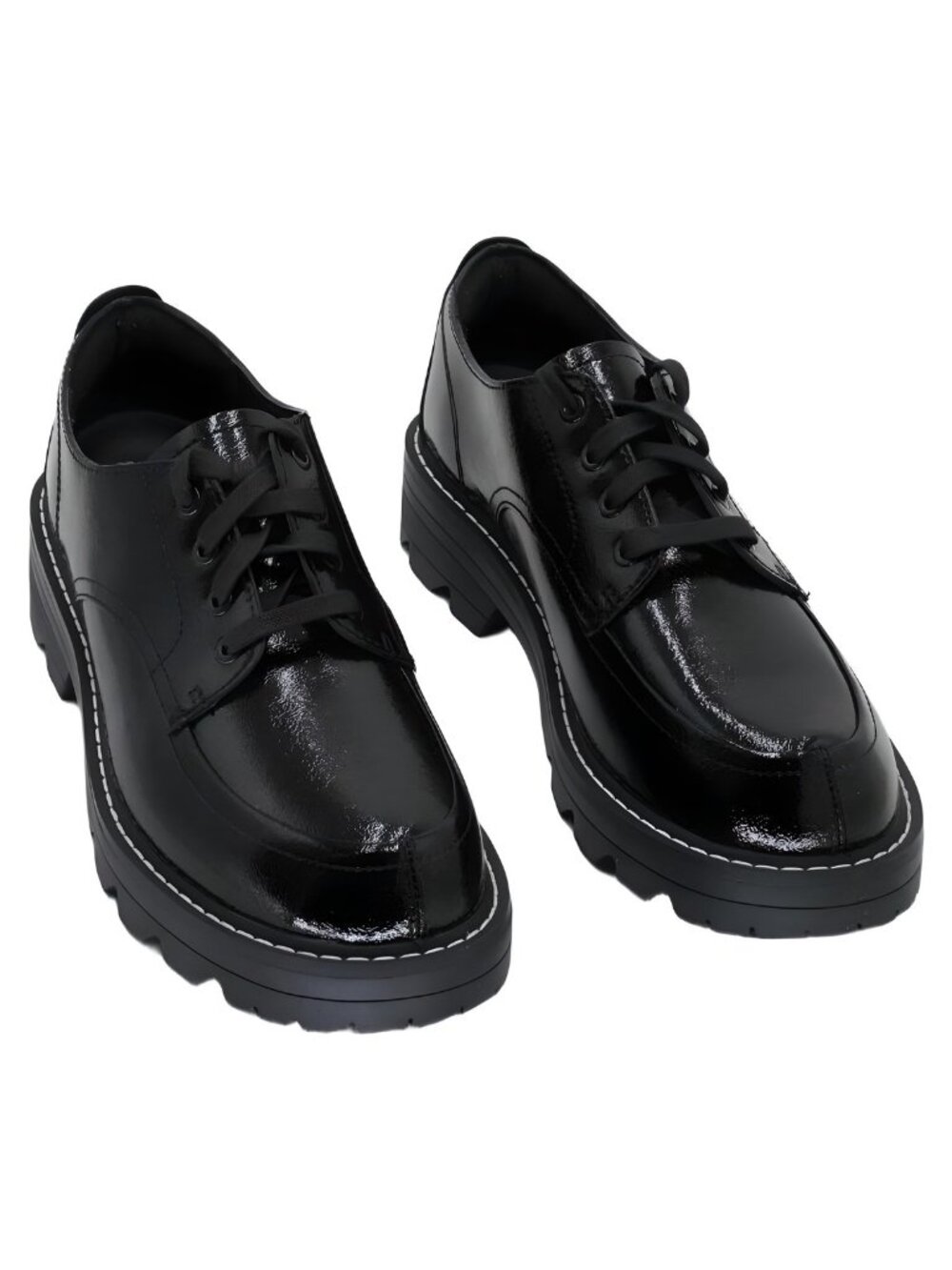 Sorel Womens Revel Ave Derby Shoes Black Patent Chalk Sz US 8.5M EU 39.5